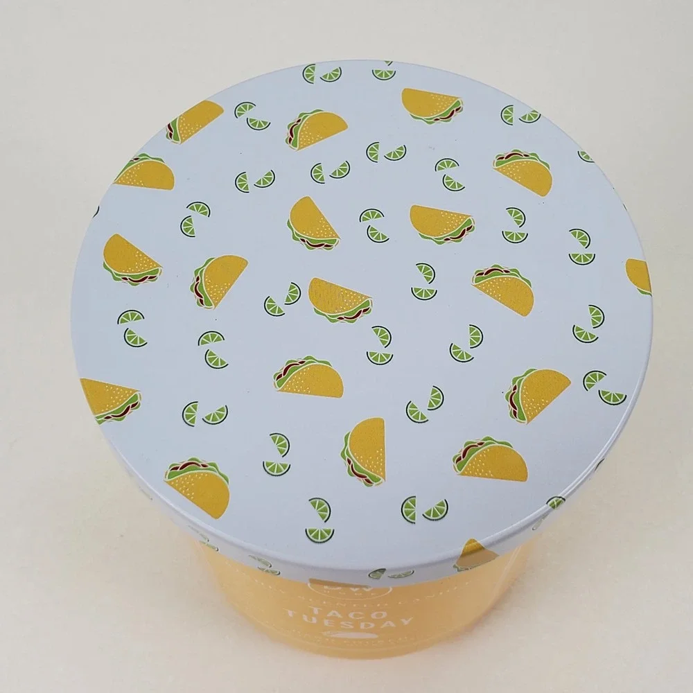 DW Home Taco Tuesday Scented Candle Yellow Jar Taco Lime Lid 8.8oz DGS4044